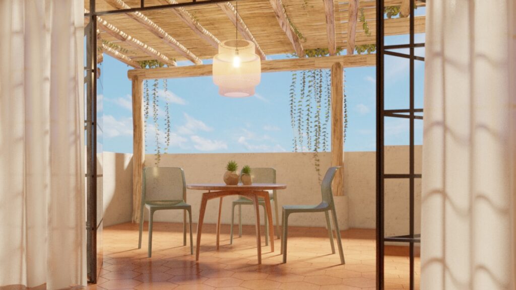Cadeira Capri Verde Aloe em deck externo