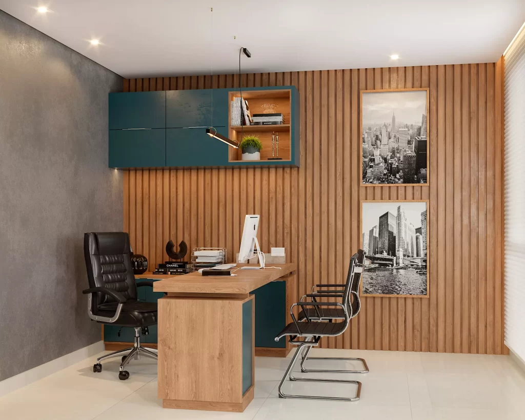 Cadeira Office Califórnia Preto com Manhattan Preta em sala de reunião
