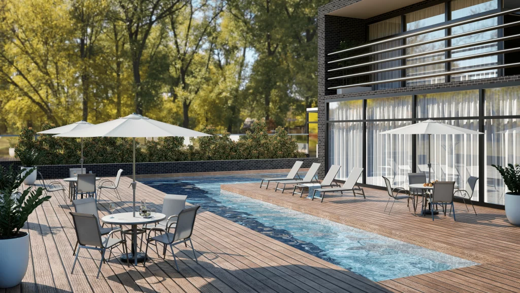 Linha Outdoor - Cadeira Pipa + Ombrelone Paraty e Mesa Arpoador + Espreguiçadeira Jeri
